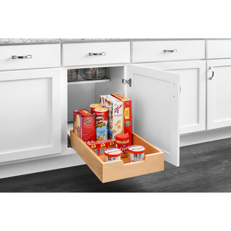 14" 1-Tier Wood Pullout Drawer with BLUMOTION Soft-Closing for 18" Cabinet Opening, Wood