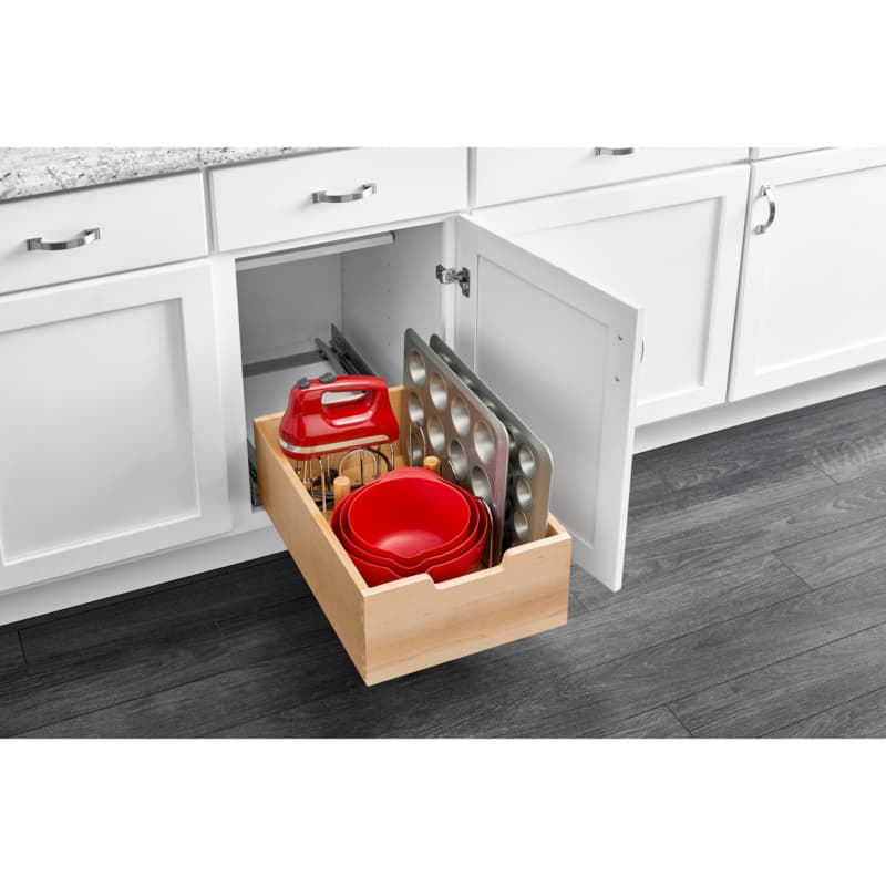 14" 1-Tier Wood Drawer Pullout with BLUMOTION Soft-Closing, Wood