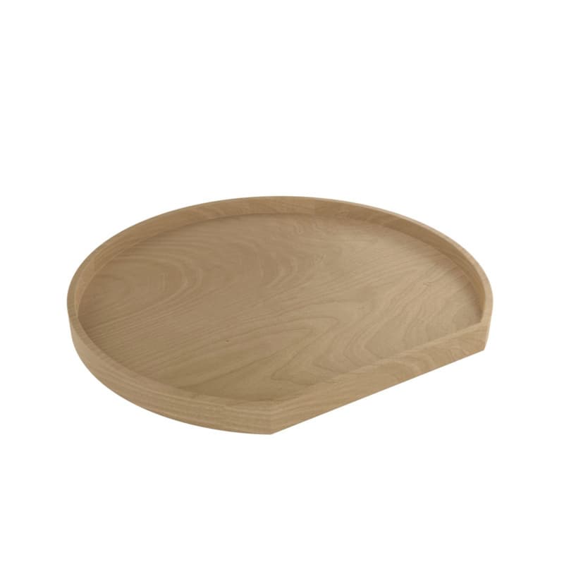 31" D-Shape 1 Tray Wood Classic Shelf Lazy Susan