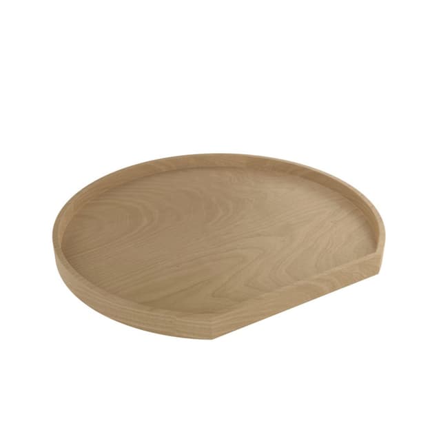 31" D-Shape 1 Tray Wood Classic Shelf Lazy Susan