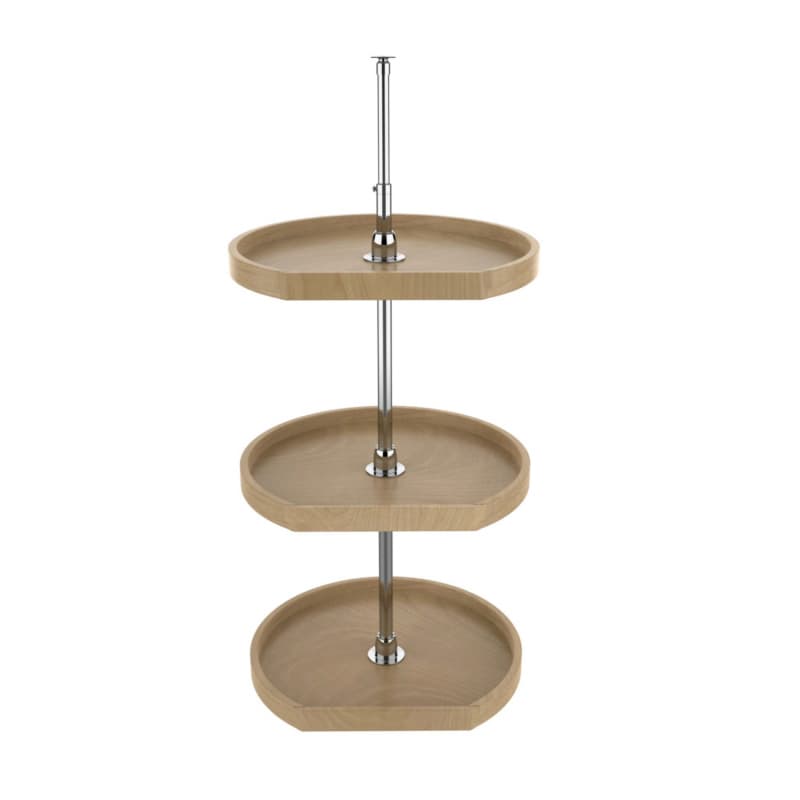 20" D-Shape 3 Tray Lazy Susan, 20" Width