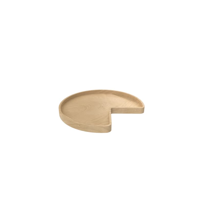 28" Kidney 1 Tray Wood Lazy Susan, 1-5/8" Height