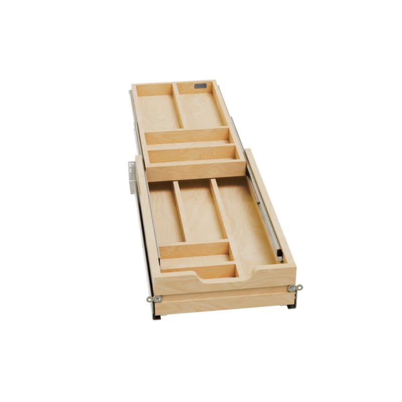 4WTCD 12" 9-Conmpartment Two Tiered Cutlery Drawer with BLUMOTION Soft-Close, Semi-Gloss