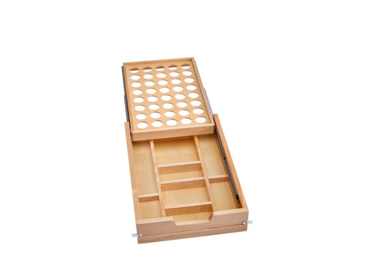 4WTCD 15" Two Tiered K-CUP Drawer Organizer with Mounting Hardware, Semi-Gloss