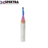1/8" Dia x 1/2" Solid Carbide CNC Spektra Extreme Tool Life Coated Spiral 'O' Flute, Plastic Cutting, 1/4" Shank, Down-Cut Design Router Bit