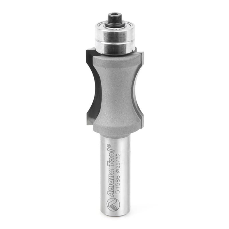 29/32" Dia x 1-1/4" Carbide Tipped Convex Edging 23/32" Radius, 1/2" Shank