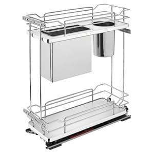 8-3/4" 2-Shelf Pullout Organizer with Soft-Closing, Gray, 24" Height