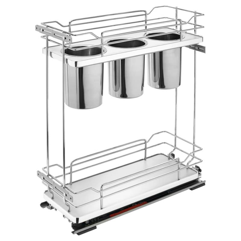 8-11/16" 2-Shelf Pullout Organizer with Soft-Closing, Gray, 24" Height