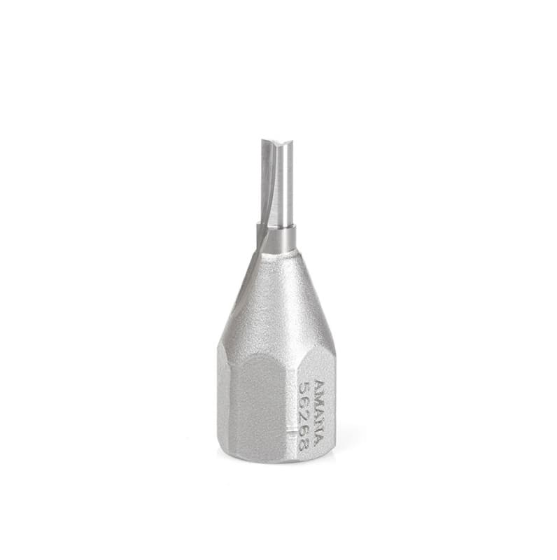 1/8" + .015 Dia x 3/8" Carbide Tipped Mortising Bit, Screw Straight No Shear Cutter, 1/4" - 28 Thread