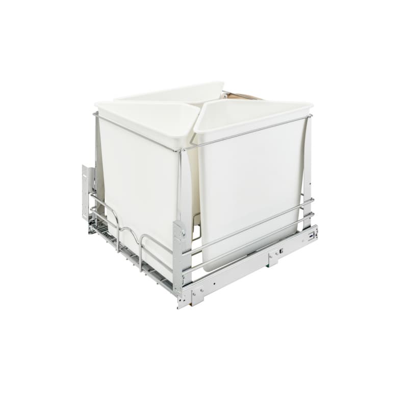 Triple Bin 25 QT Recycle Center, Soft-Closing, White