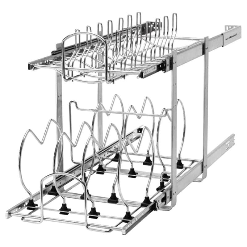 11-1/2" 2-Tier Cookware Organizer, Chrome