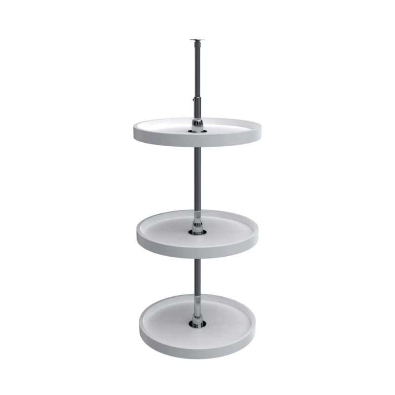 6073 18" Full-Circle 3 Tray Lazy Susan, White