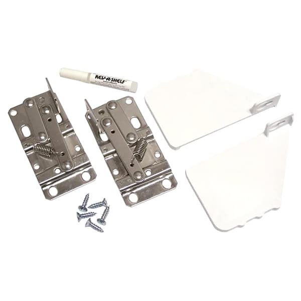 White Hinges Set with 1-Pair End Cap Adhesive