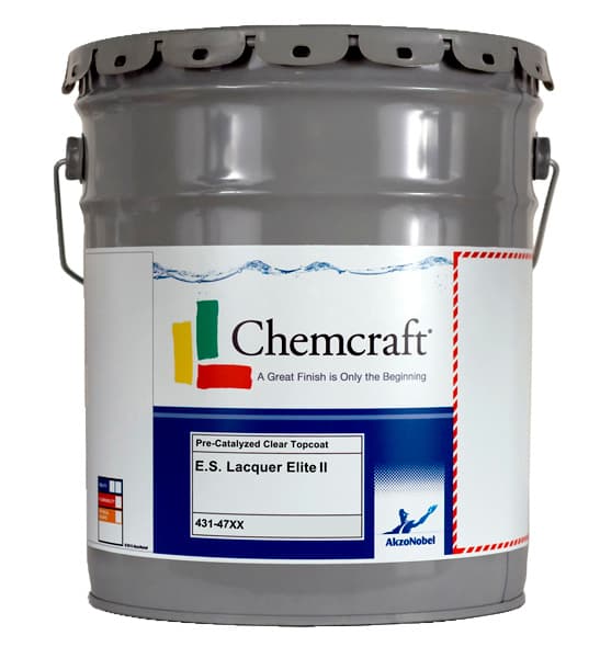 E. S. Lacquer Elite II Pre-Cat Clear Topcoat, Low Gloss, 5 Gallon