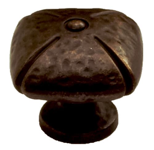 1-3/8" Siena Square Cabinet Knob, Ancient Bronze