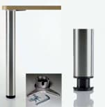 3" Diameter x 34-1/4" High Heidelberg Single Table Leg, Brushed Steel