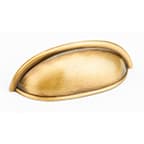 3" Traditional Small Cup Pull, Antique Brass