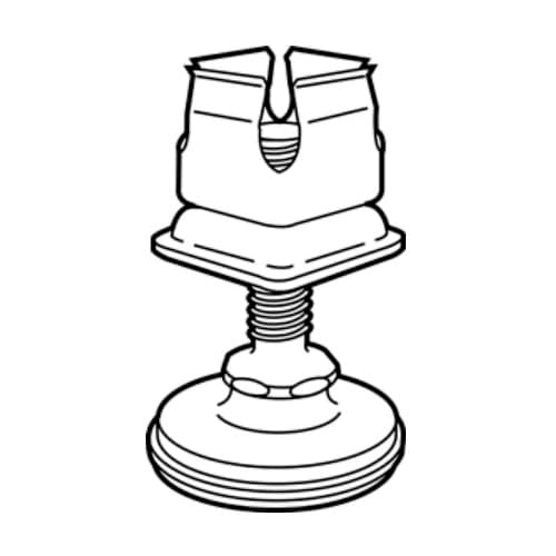 RVS15 Metal Leveler for Tube Standard/Leg, Zinc/White Nylon Finish