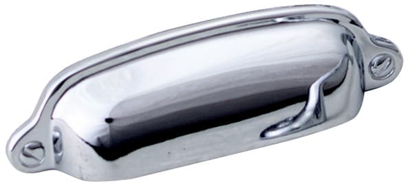 3" Country Cup Pull, Polished Chrome