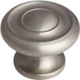 1-1/4" x 7/8" Traditional Round Cabinet Knob, Satin Nickel