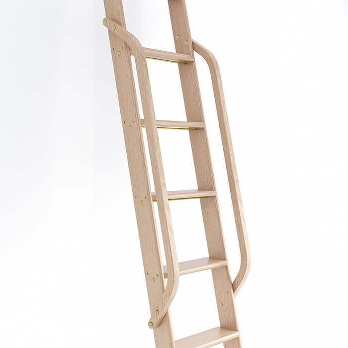 47" Wooden Handrail with Satin Brass Bolt, Unfinished, Red Oak