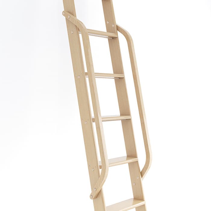 47" Wooden Handrail with Satin Nickel Bolt, Unfinished, Hickory