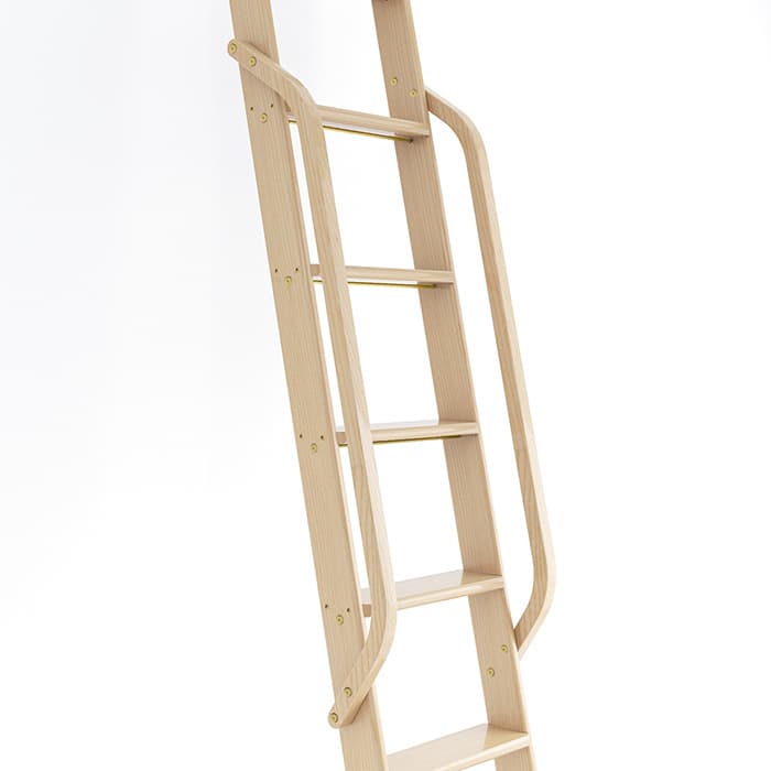 47" Wooden Handrail with Satin Brass Bolt, Clear Coat Finish, Hickory