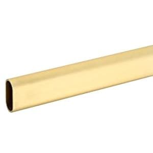 PRO 1-1/8" x 5/8" Oval 8' Long 16 Ga Closet Closet Rod, Aluminum, Dull Brass Finish