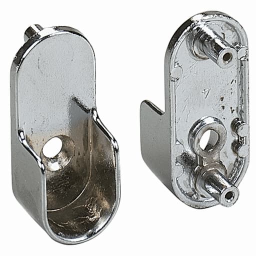 1-1/8" Diameter Oval Closet Rod Flange, Chrome Finish