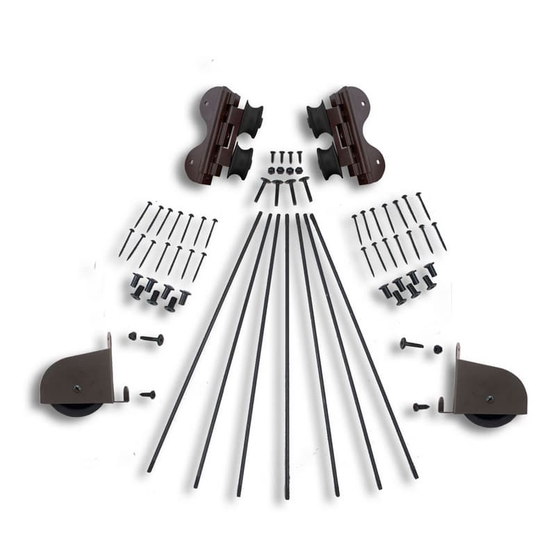 Contemporary Swivel Rolling Hardware Kit for 20" Wide Library Ladder, Oil Rubbed Bronze Finish