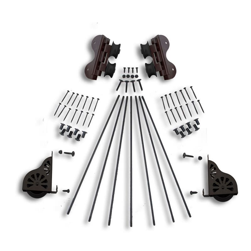 Swivel Rolling Hardware Kit for 20" Wide Library Ladder, Oil Rubbed Bronze Finish