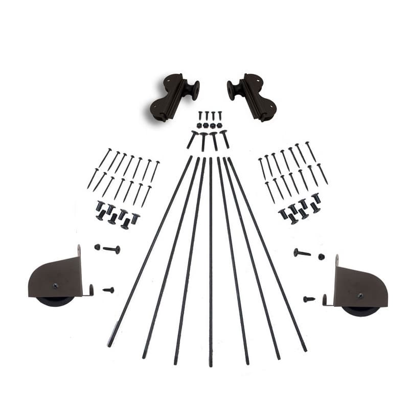 Contemporary Rolling Hook Ladder Hardware Kit for 20" Wide Library Ladder, Oil Rubbed Bronze Finish