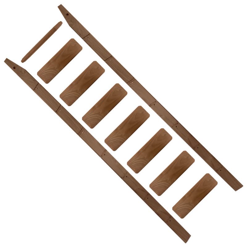 8' x 20" Wide Cherry Unassembled Library Ladder, Unfinished