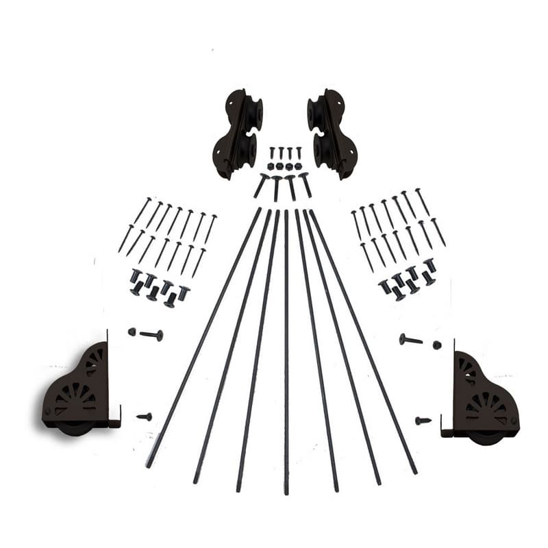 Rolling Hardware Kit with Break for 20" Wide Library Ladder, Oil Rubbed Bronze Finish