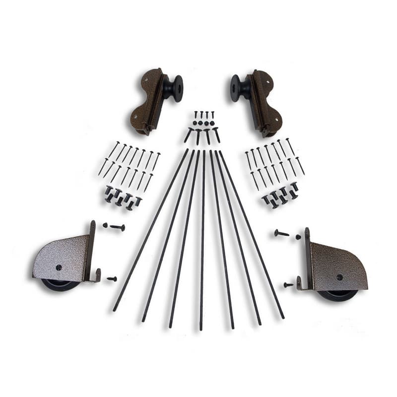 Contemporary Rolling Hook Ladder Hardware Kit for 20" Wide Library Ladder, Black Finish