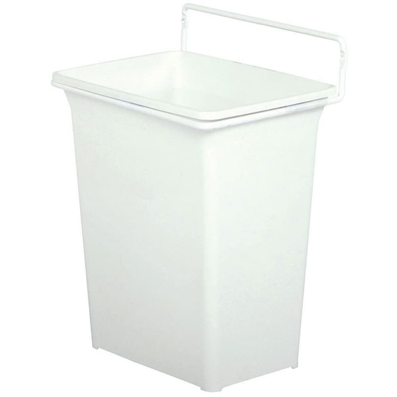 Single 9 QT Door-Mount Waste Bin, White
