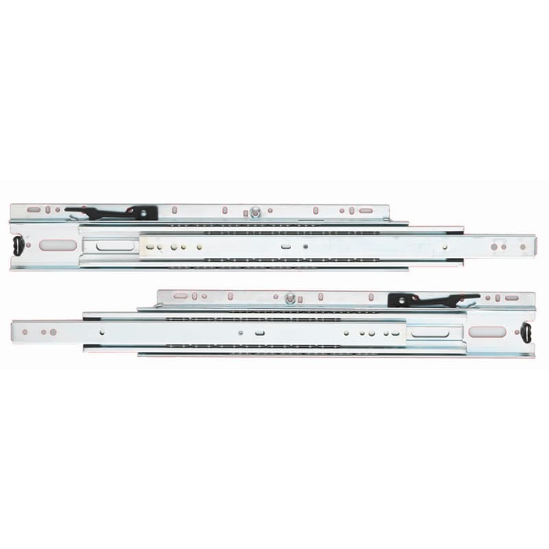 6505 Drawer Slide with 125lb Capacity, 1" Overtravel Extension, Side-Mount, Zinc, 16"