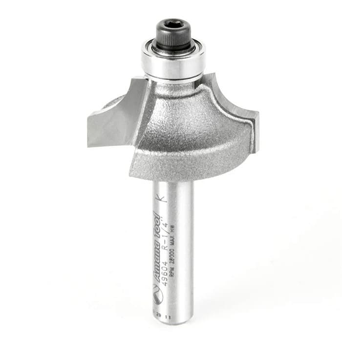 1" x 1/4" Radius Beading Router Bit with Ball Bearing Glide, 2-Flute, 1/4" Shank