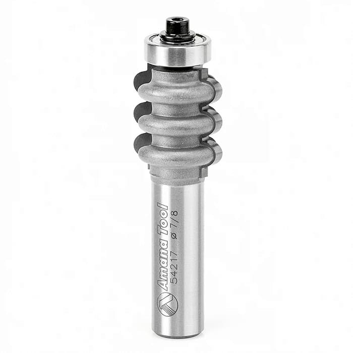 7/8" Dia x 1" Carbide Tipped Triple Bead 1/8" Radius, x 1/2" Shank