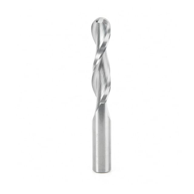 1/2" x 4" Up-Cut Ball Nose Spiral Router Bit, 2-Flute, 1/2" Shank