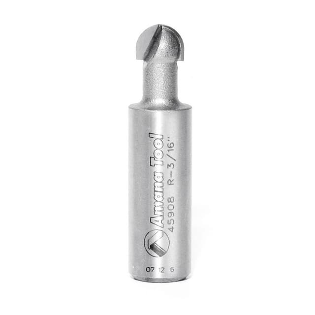 3/8" x 2" x 3/16" Radius Core Box Router Bit, 1/2" Shank