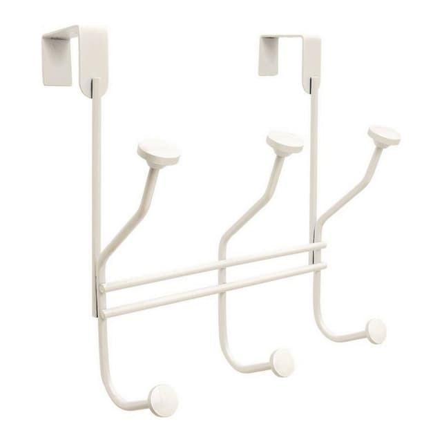9-3/4" x 7-1/4" Triple Over the Door Hook, White Finish