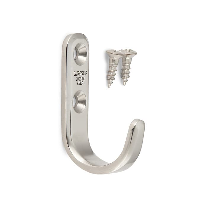 43mm Single J-Hook, Satin Stainless Steel