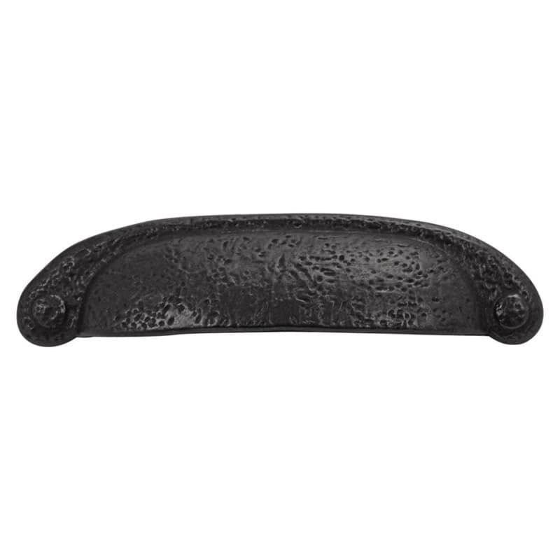 3" Refined Rustic Cup Pull, Black Iron