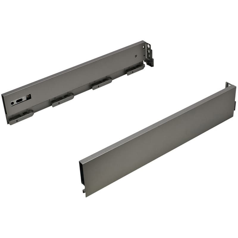 Vionaro H89 Drawer Side Slide, 3-1/2", Silver Gray, 18