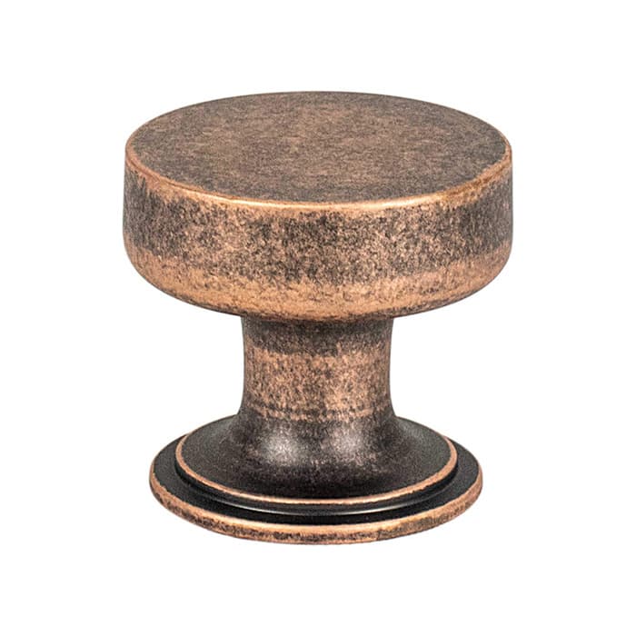 1-3/16" Folklore Cabinet Knob, Weathered Copper