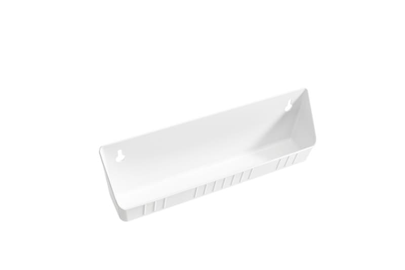 14" White Sink Front Tip-Out Tray with 2-Pair Hinges Bulk (20 Trays)