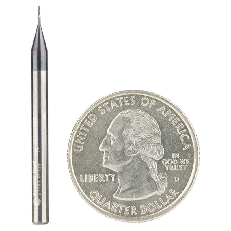 0.020" AlTiN Coated CNC Steel Ball End Mini Mill Bit, 4-Flute