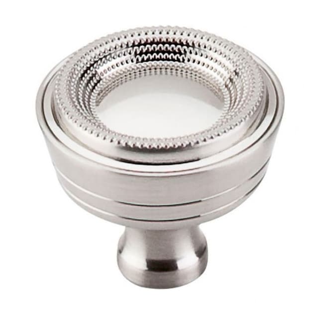 1-5/16" Edwardian Beaded Knob, Brushed Satin Nickel