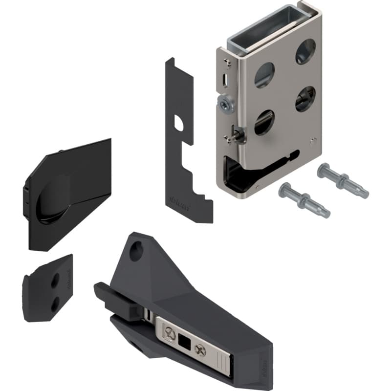 REVEGO uno Right Hand Assembly Set for One Double Doors, Black/Zinc-Plated